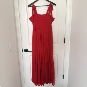ARULA Vibrant Red Maxi Dress